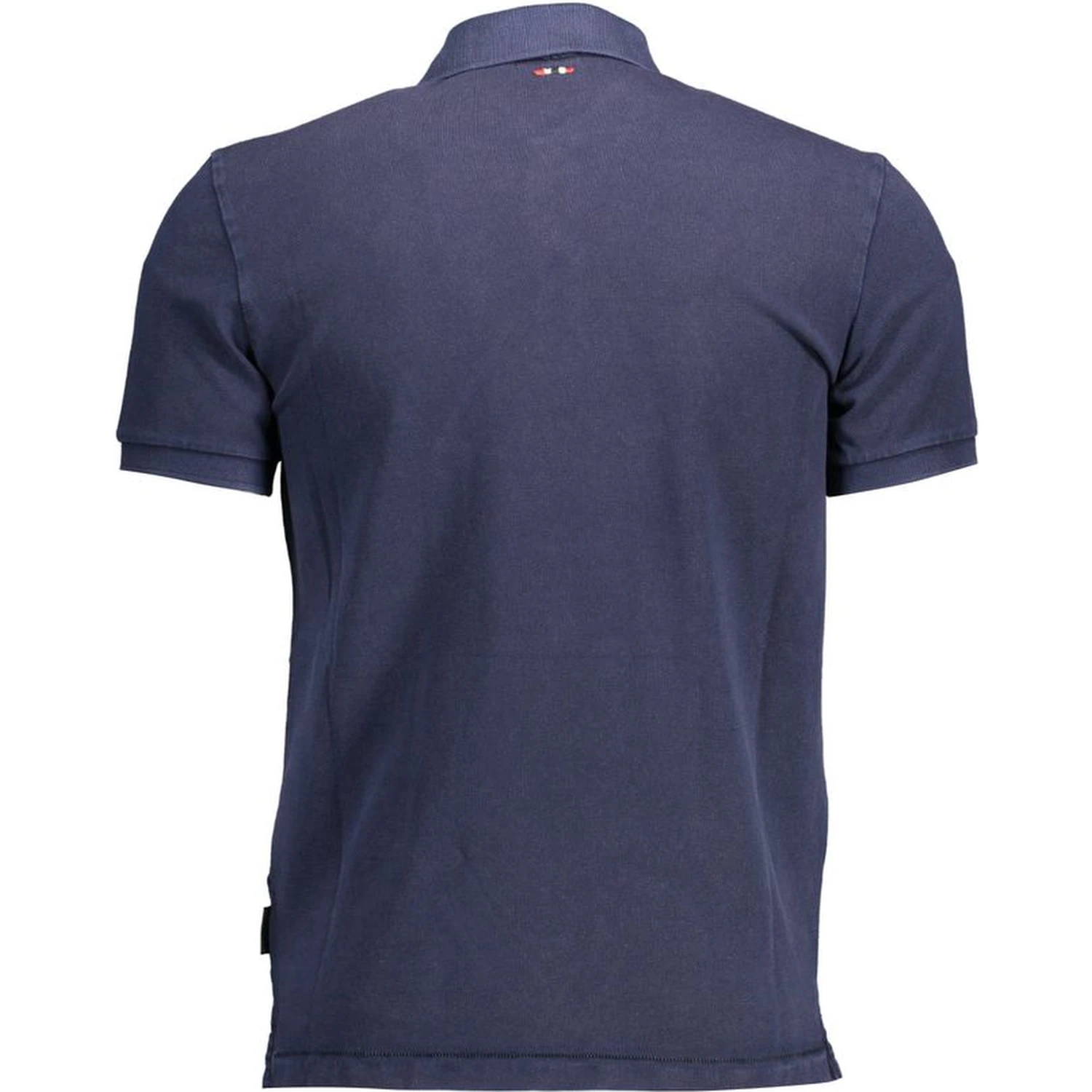 Blue Cotton Men Polo Shirt