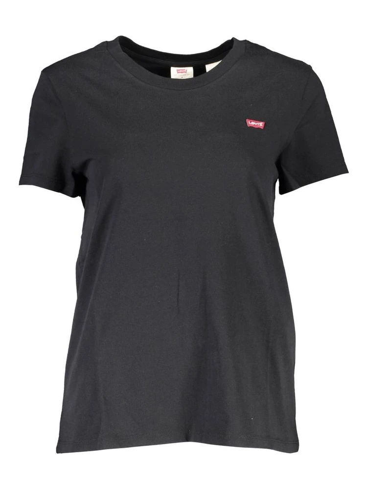 Black Cotton Women T-Shirt