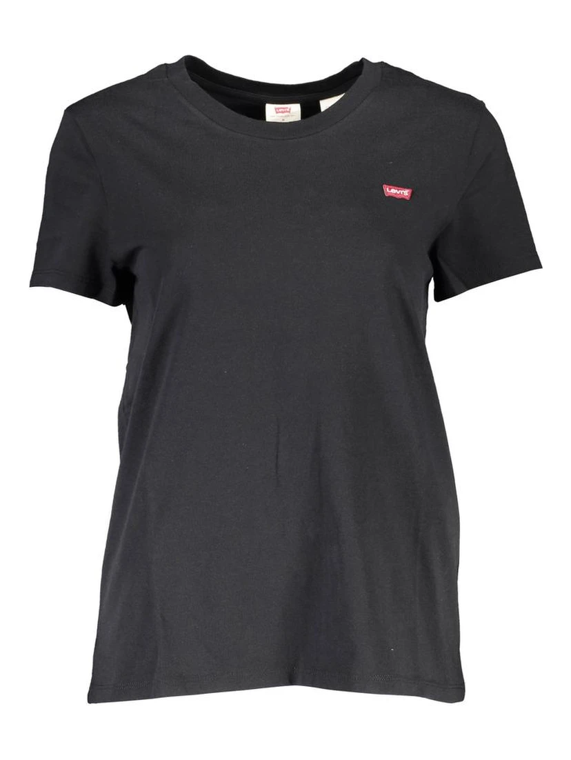 Black Cotton Women T-Shirt