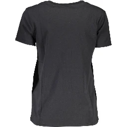 Black Cotton Women T-Shirt