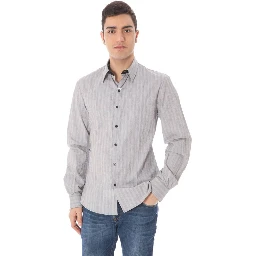 White Cotton Men Shirt