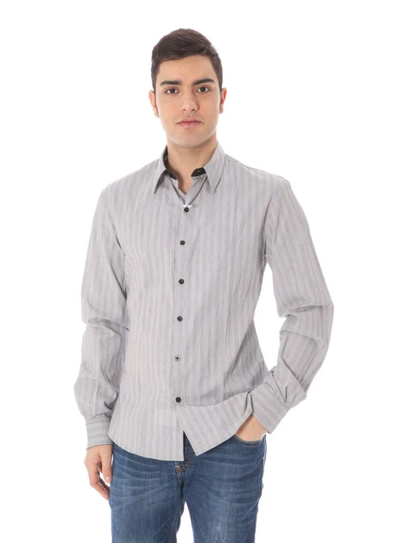 White Cotton Men Shirt