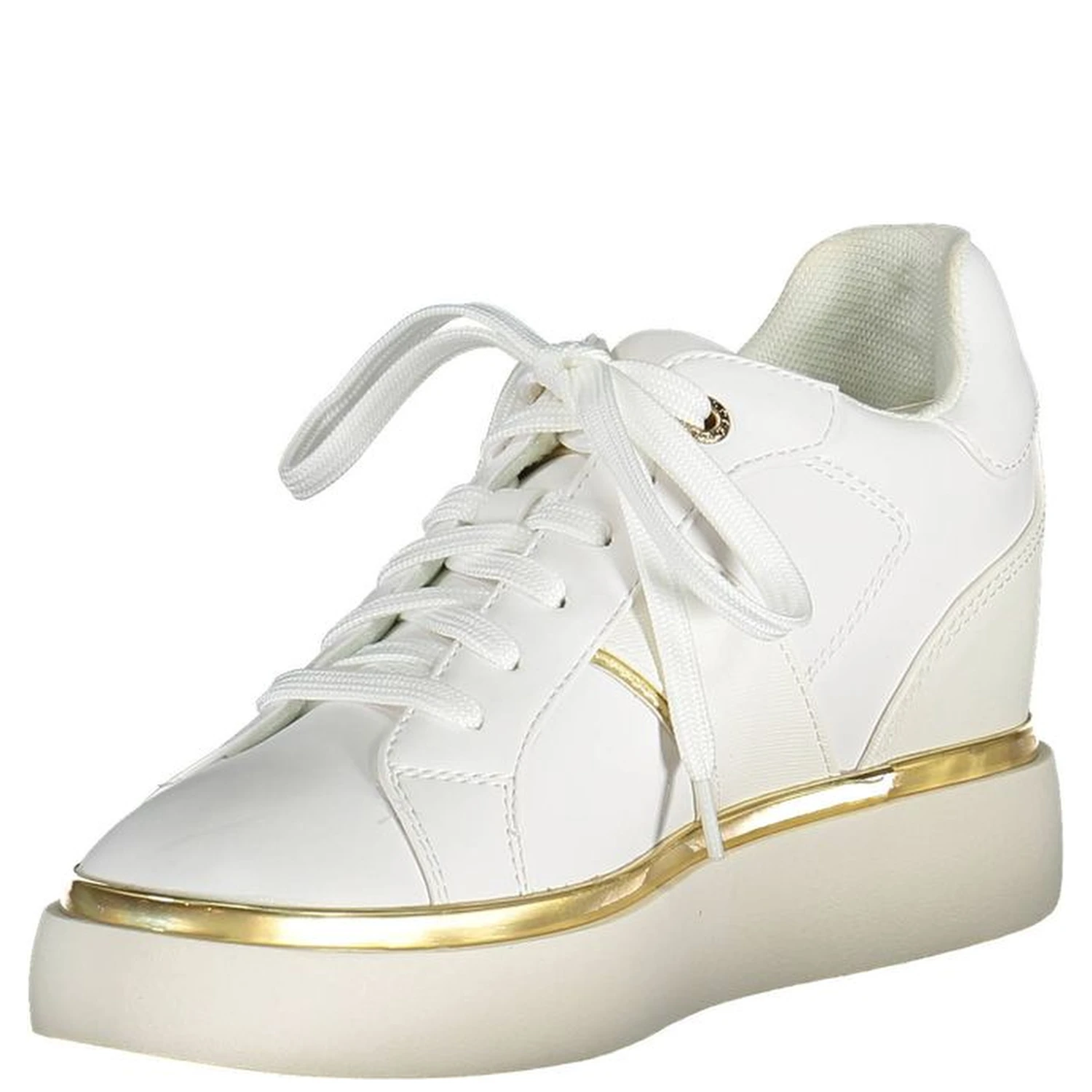 White Polyester Women Sneaker