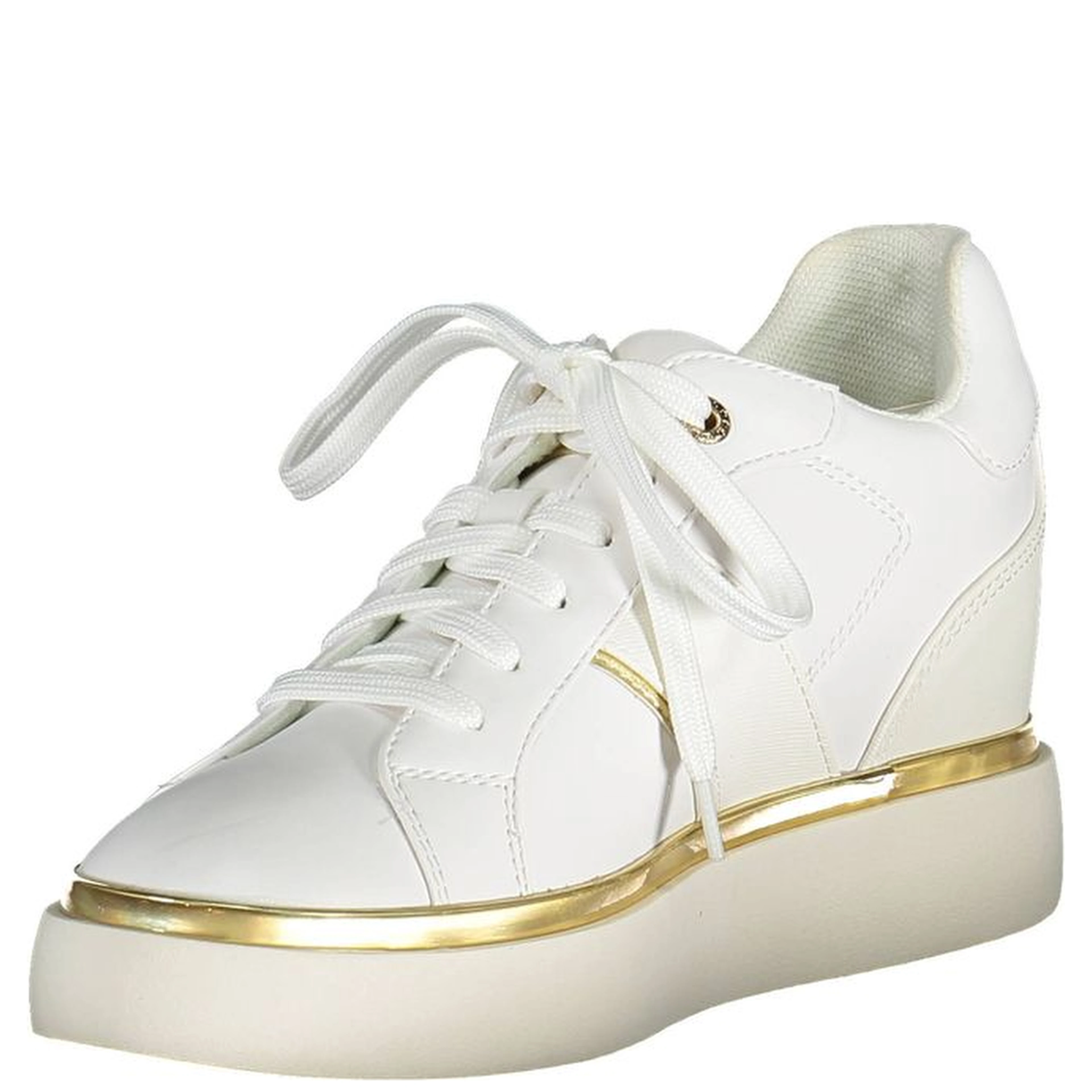 White Polyester Women Sneaker