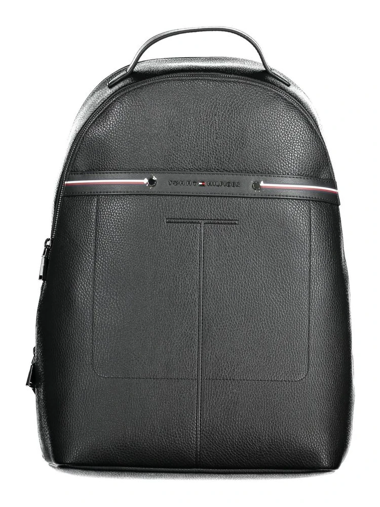 Black Polyethylene Men Backpack