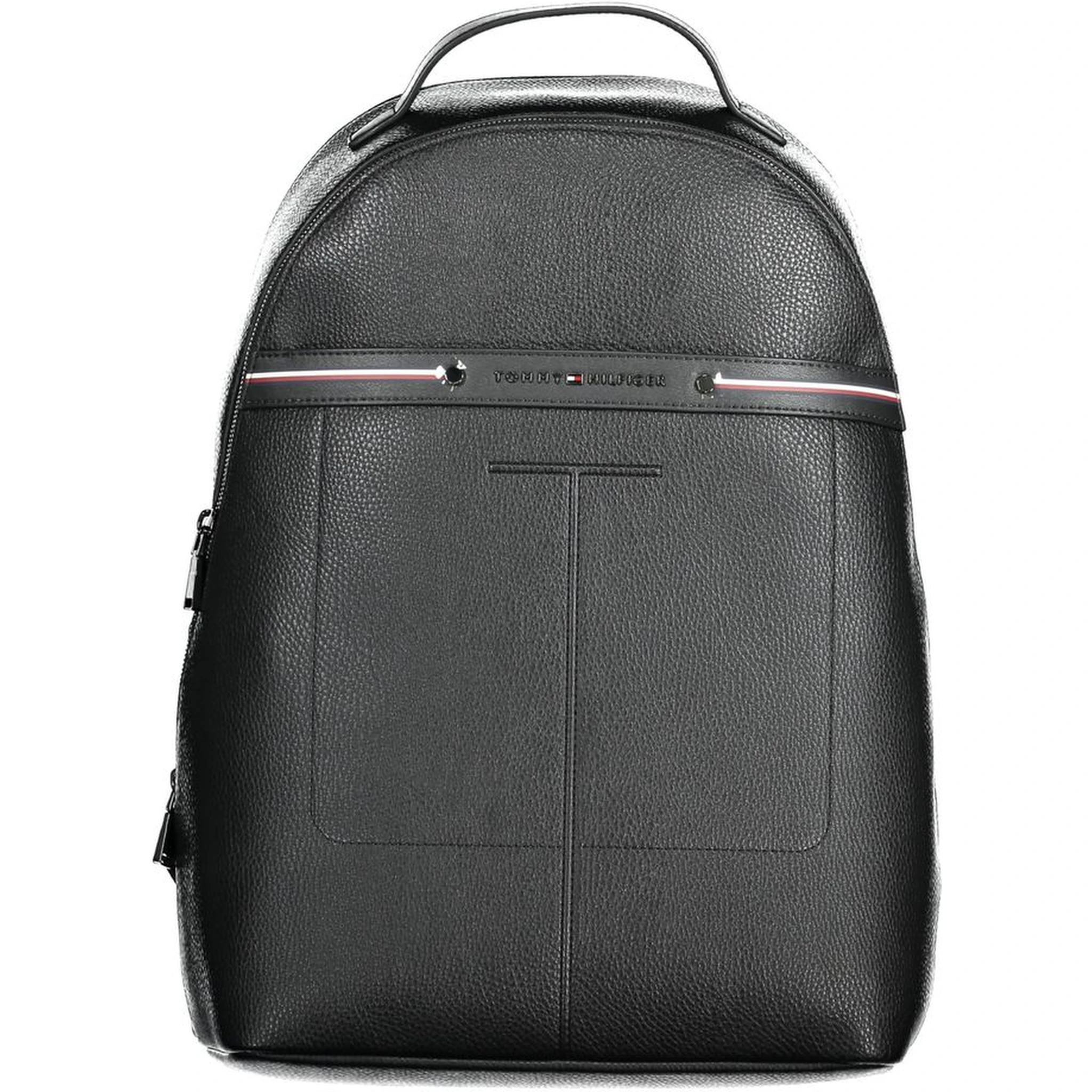 Black Polyethylene Men Backpack
