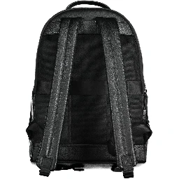 Black Polyethylene Men Backpack