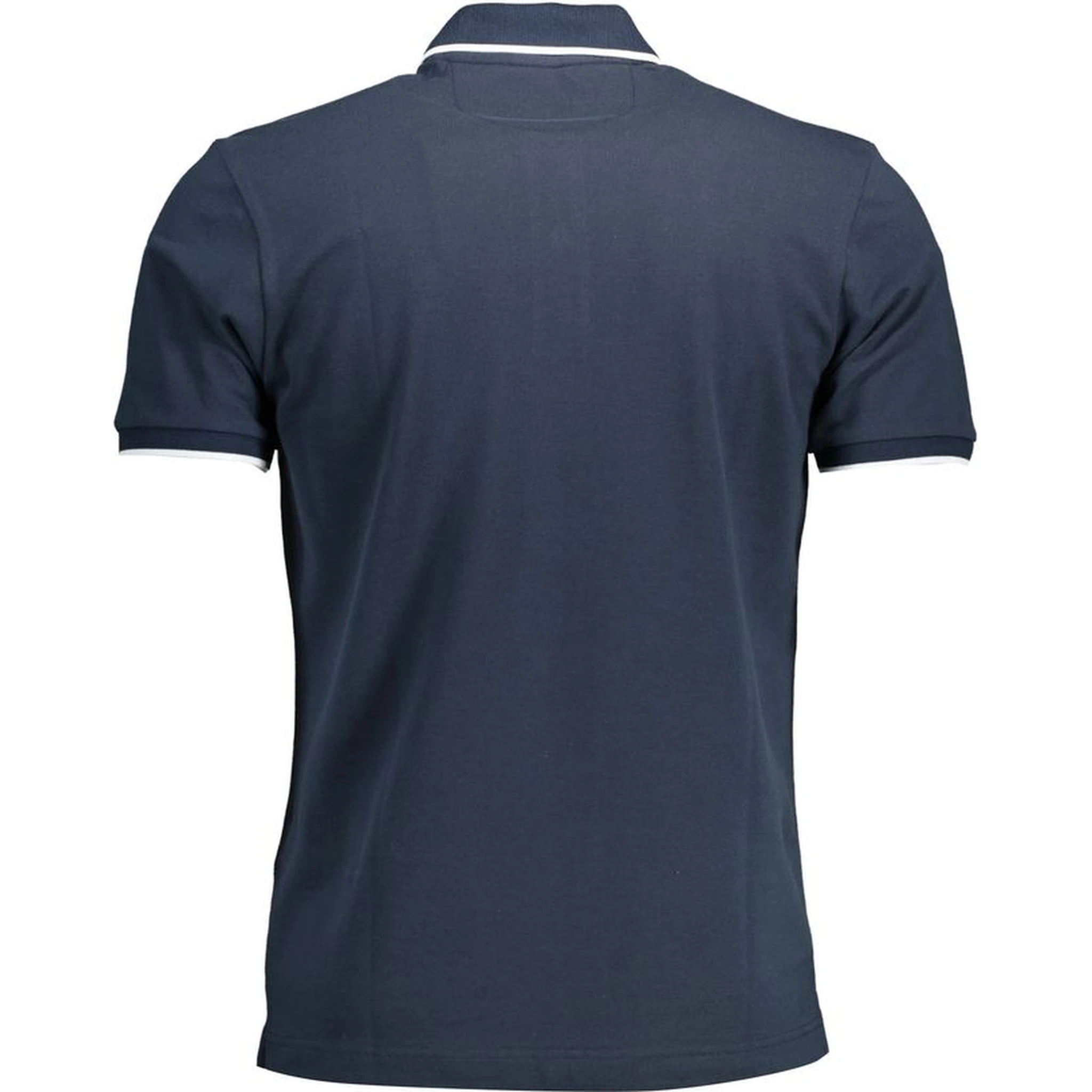 Blue Cotton Men Polo Shirt