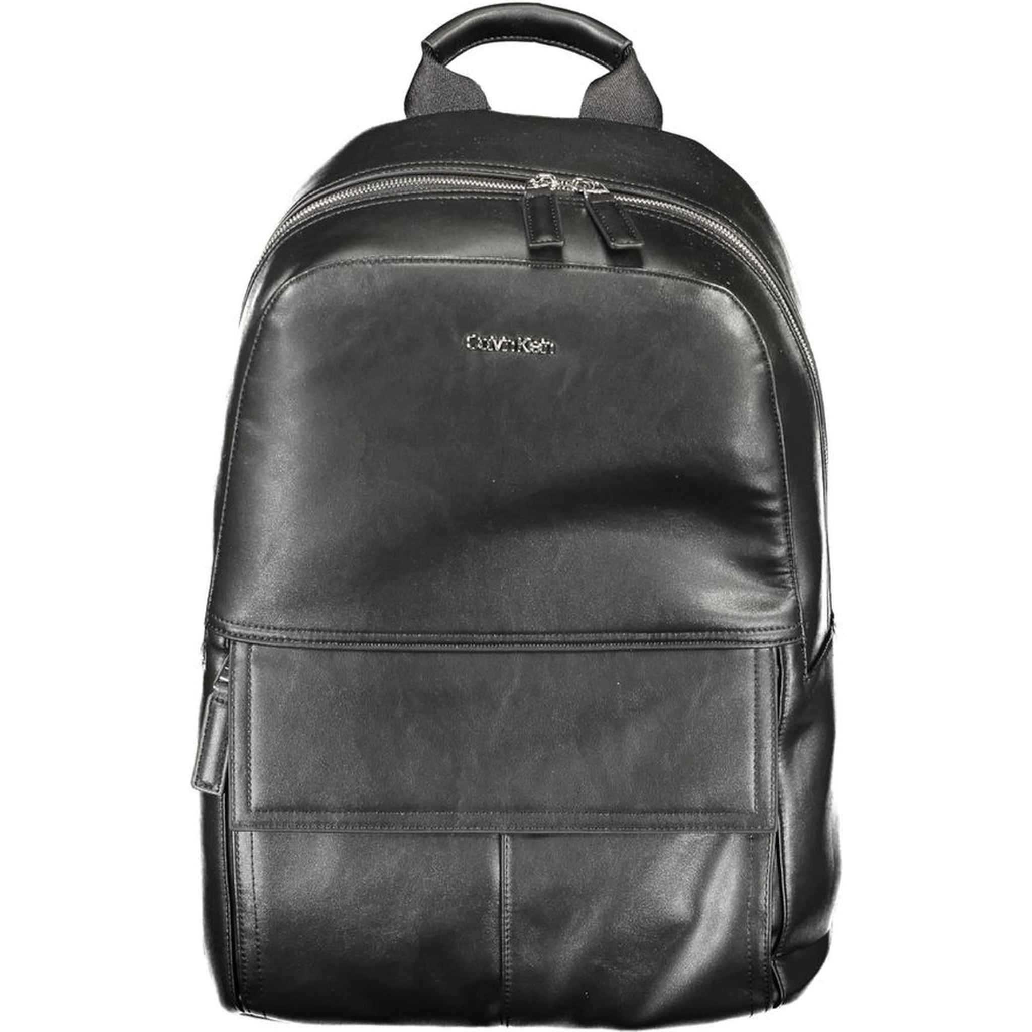 Black Polyester Men Backpack