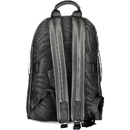 Black Polyester Men Backpack