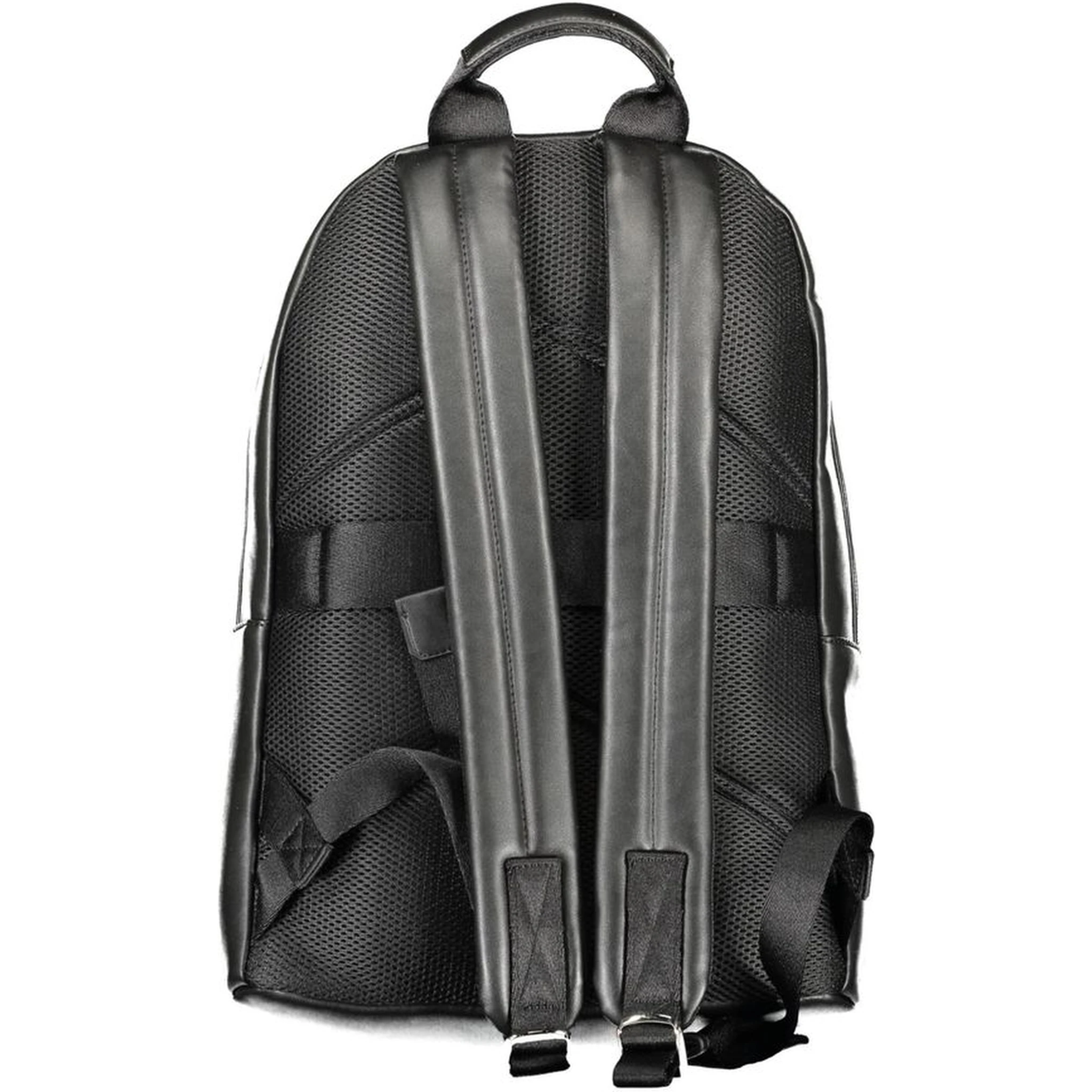 Black Polyester Men Backpack