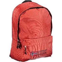 Red Polyester Men Backpack