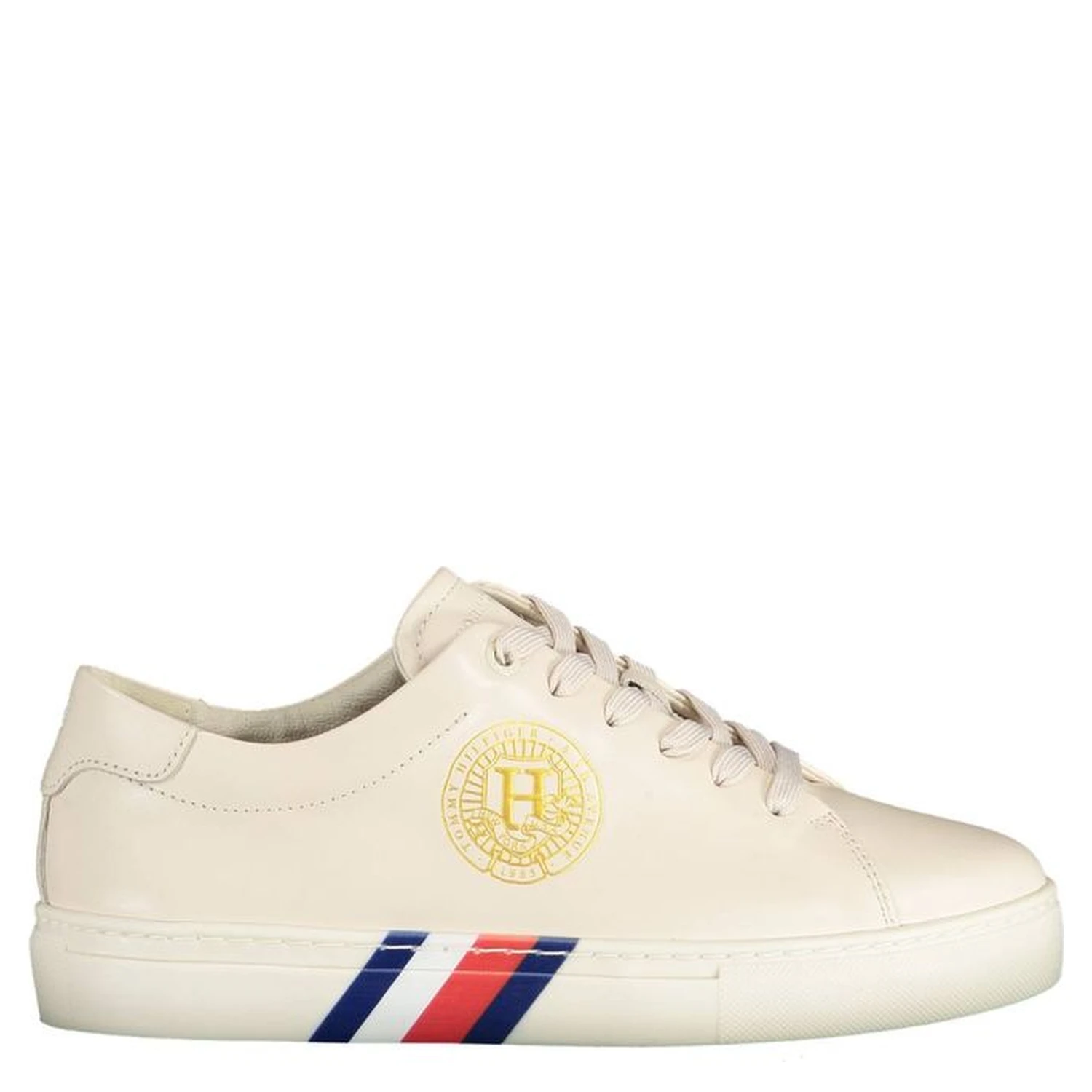 Beige Leather Women Sneaker