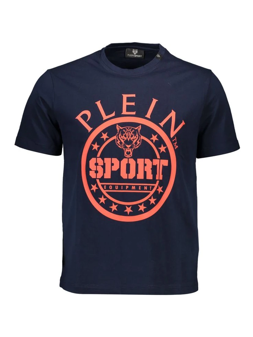 Blue Cotton Men T-Shirt