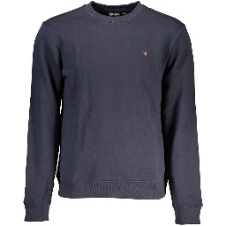 Blue Cotton Men Sweater