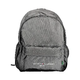Black Polyester Men Backpack