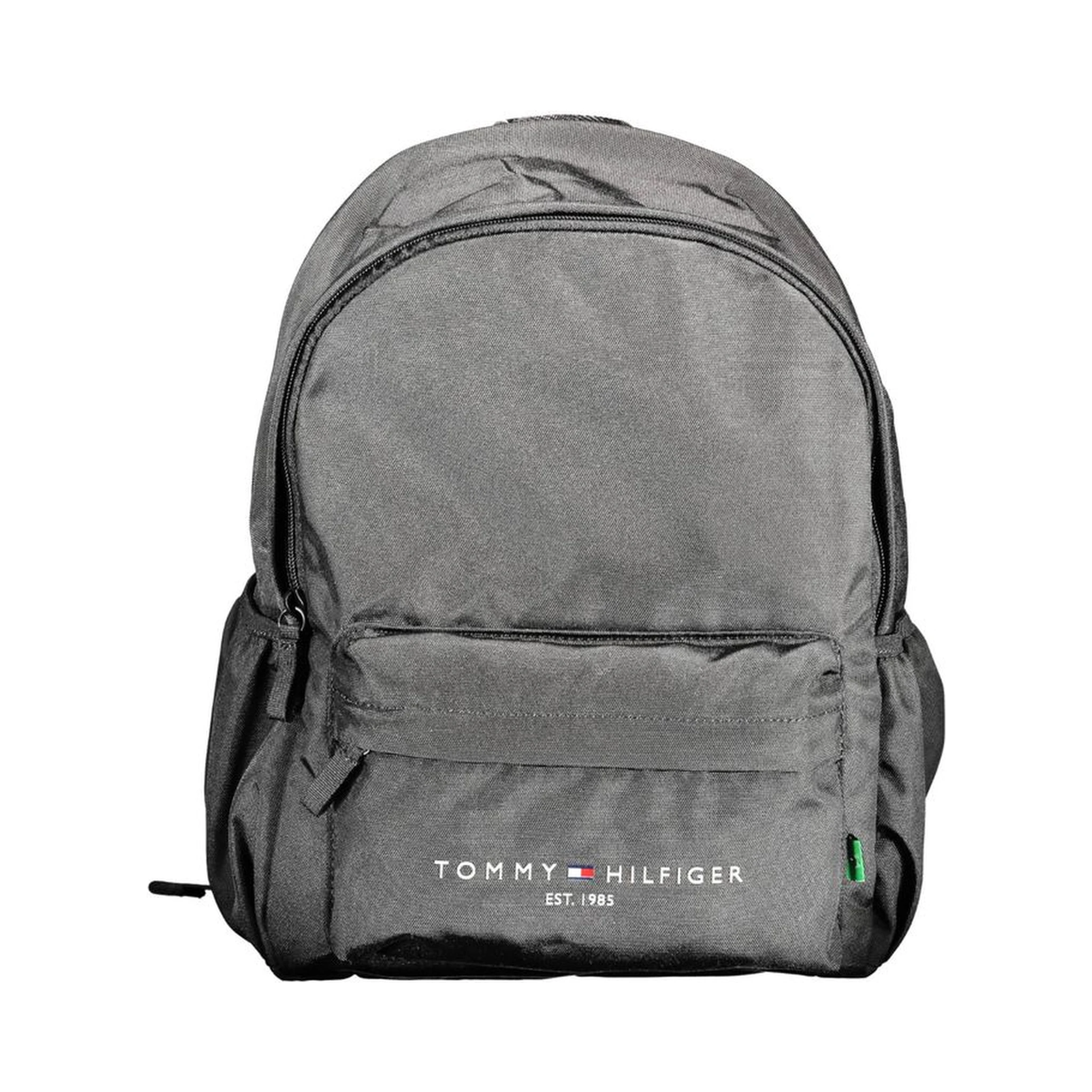 Black Polyester Men Backpack