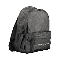 Black Polyester Men Backpack
