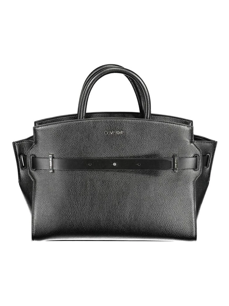 Black Polyethylene Women Handbag