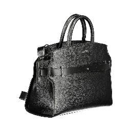 Black Polyethylene Women Handbag