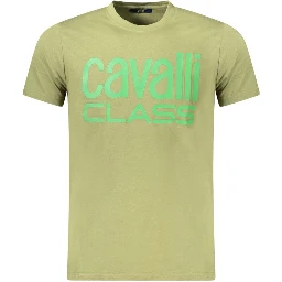 Green Cotton Men T-Shirt