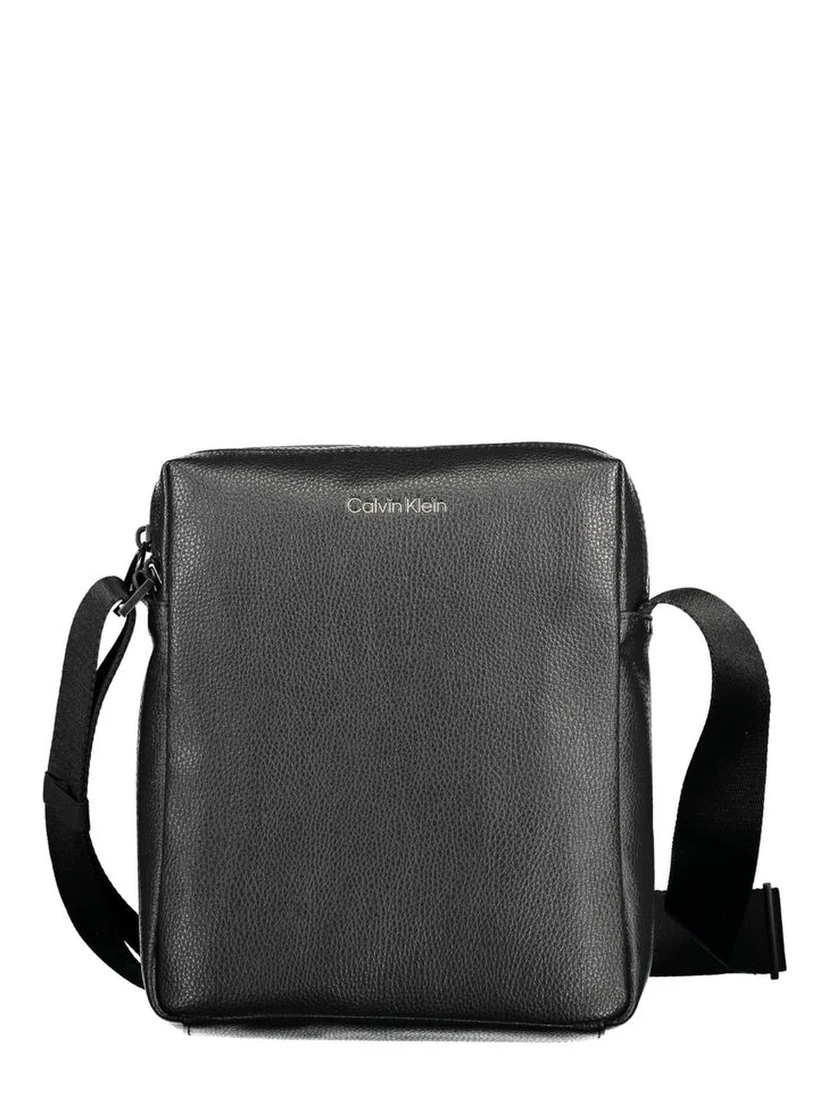 Black Polyester Men Shoulder Bag