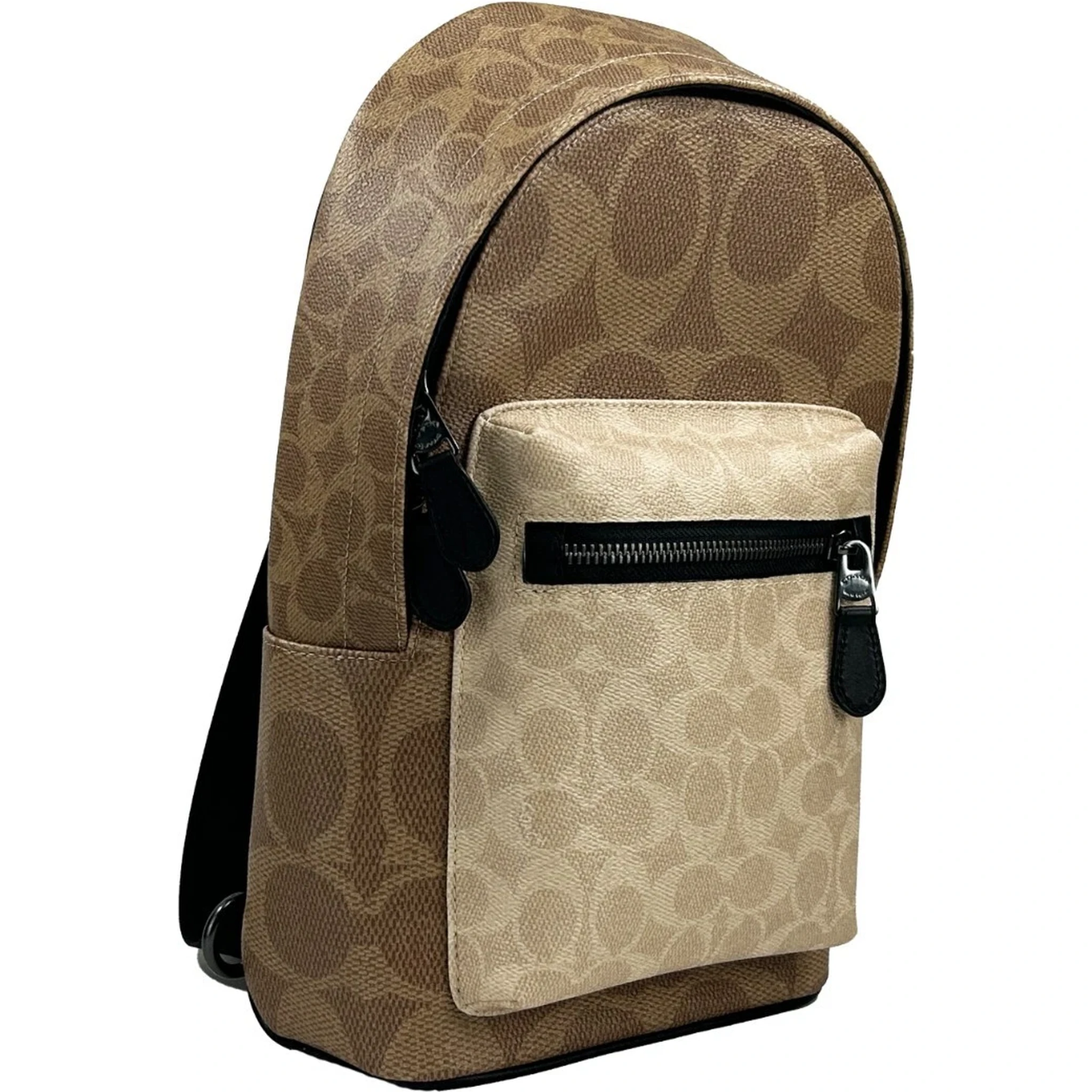 West Color Block Leather Sling Pack Backpack Bag Sand