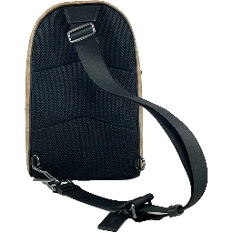 West Color Block Leather Sling Pack Backpack Bag Sand