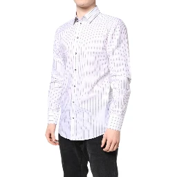 White Stripes Cotton GOLD Formal Dress Shirt