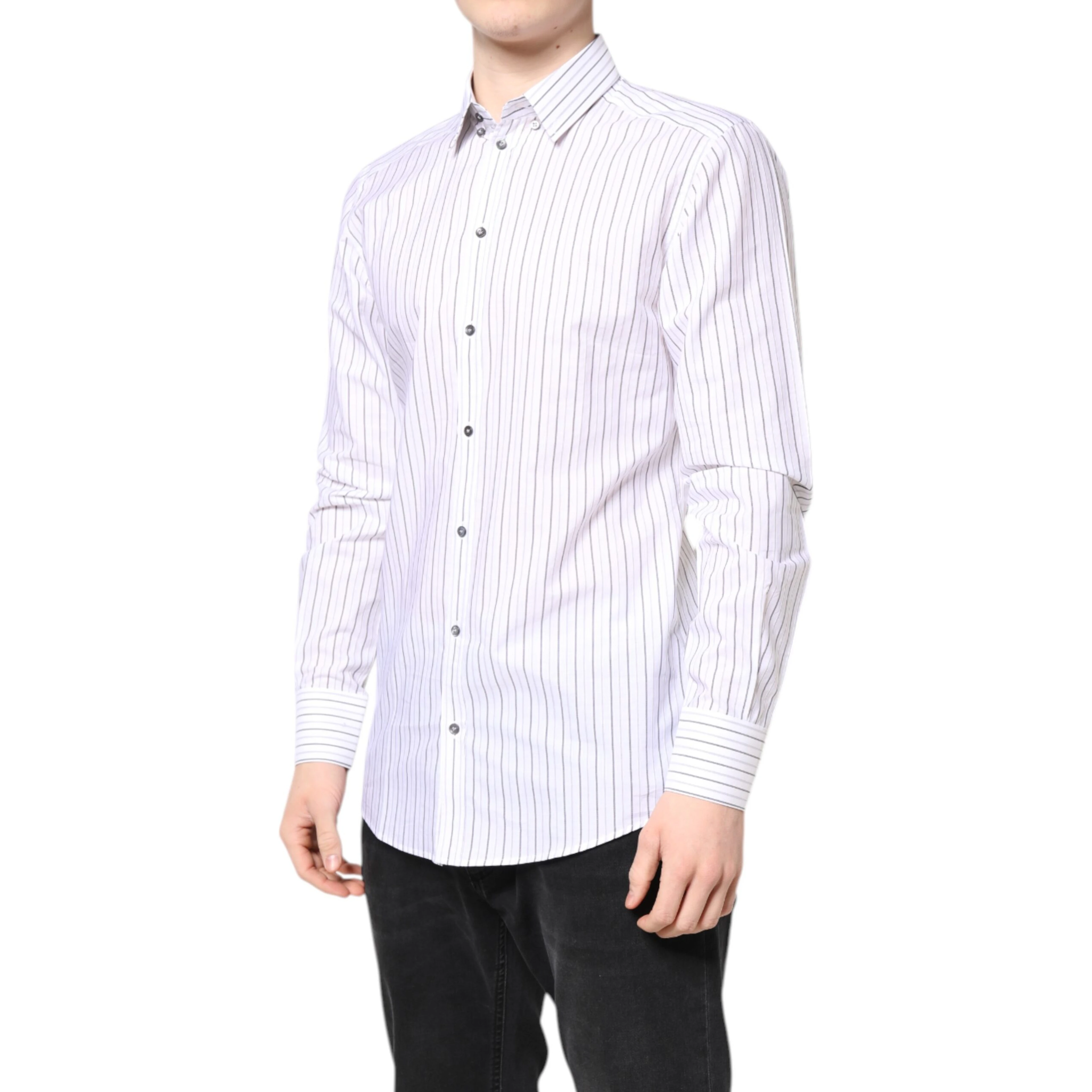 White Stripes Cotton GOLD Formal Dress Shirt