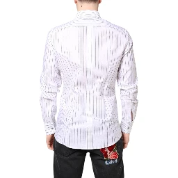 White Stripes Cotton GOLD Formal Dress Shirt