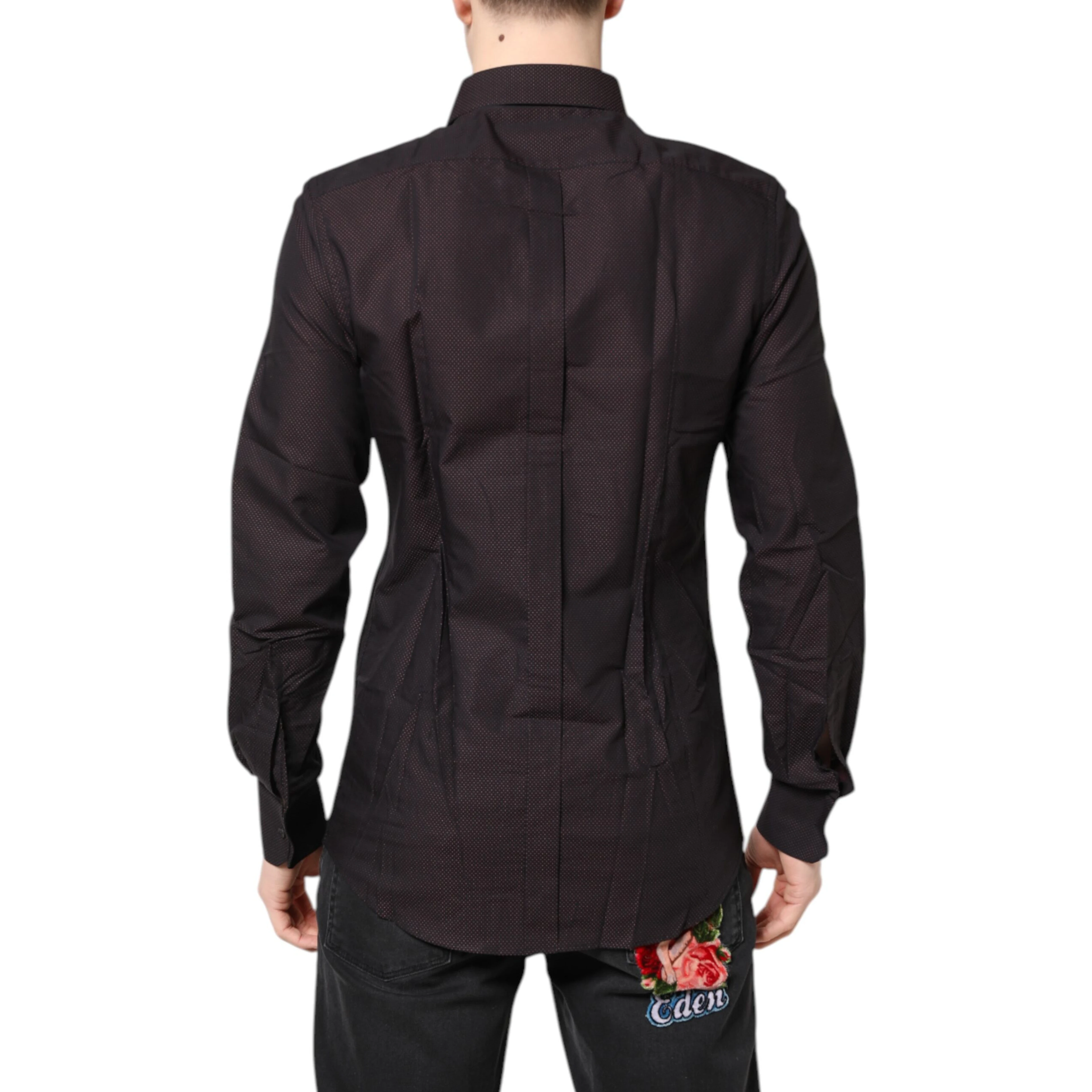 Maroon Jacquard Cotton GOLD Men Dress Shirt