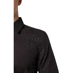 Maroon Jacquard Cotton GOLD Men Dress Shirt