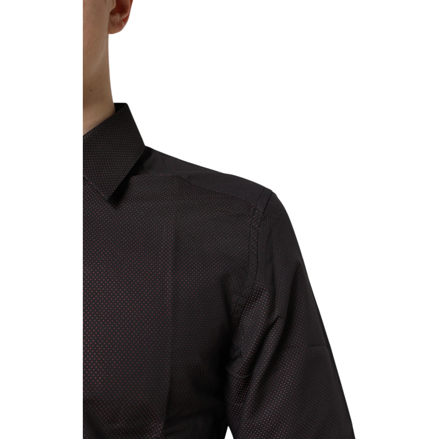 Maroon Jacquard Cotton GOLD Men Dress Shirt
