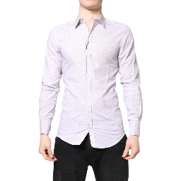 White Striped Cotton GOLD Long Sleeves Shirt