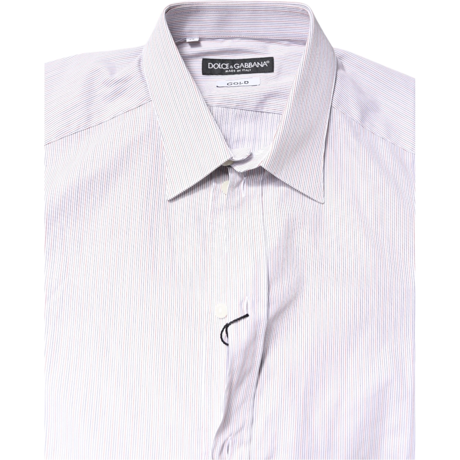 White Striped Cotton GOLD Long Sleeves Shirt