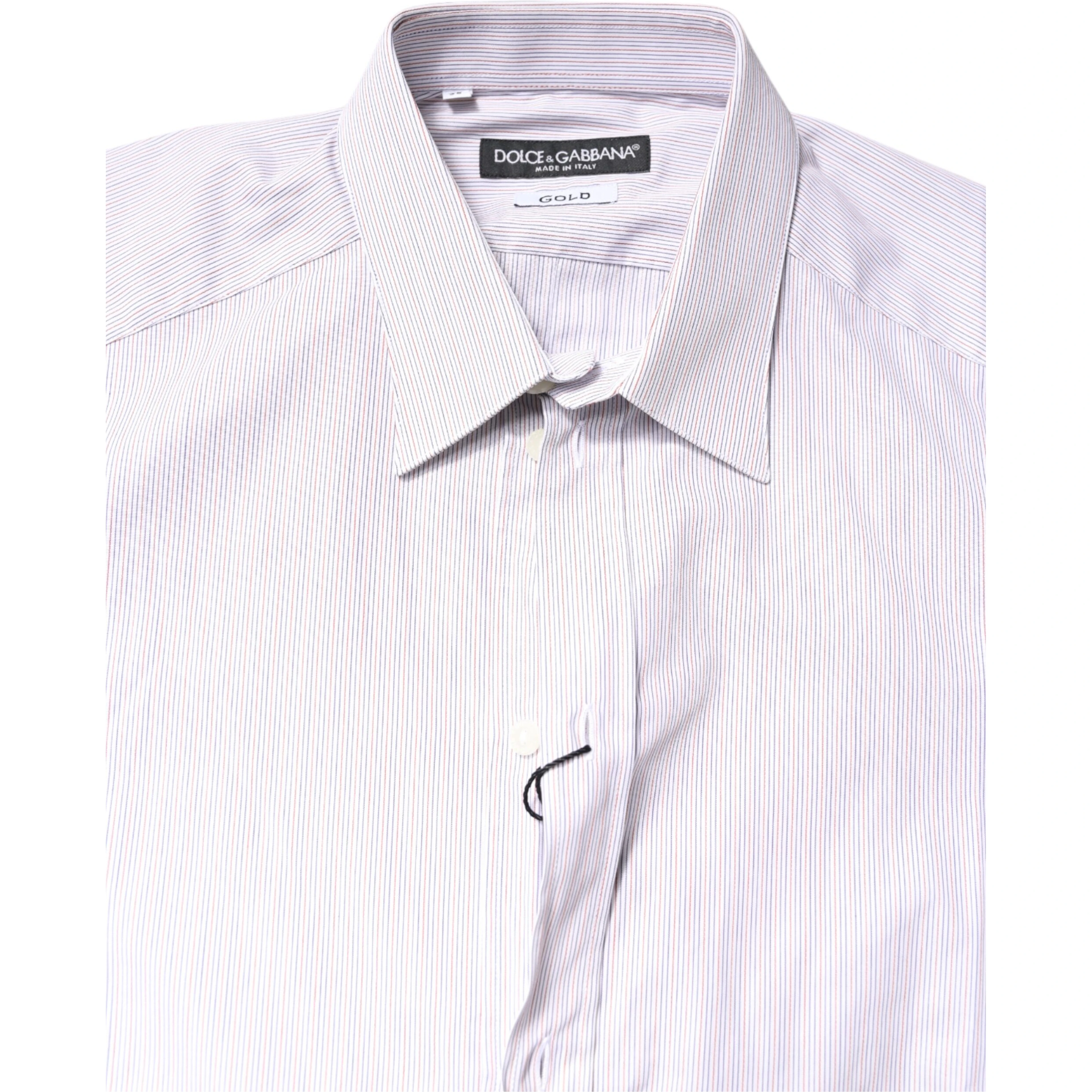White Striped Cotton GOLD Long Sleeves Shirt