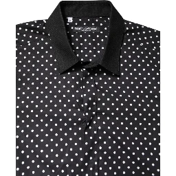 Black Polka Dot Cotton Formal Dress Shirt