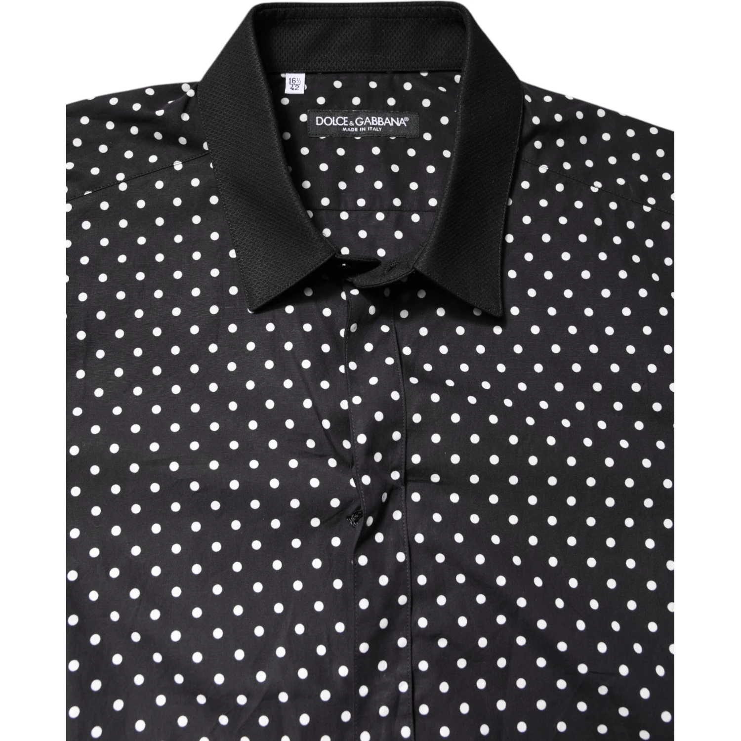 Black Polka Dot Cotton Formal Dress Shirt