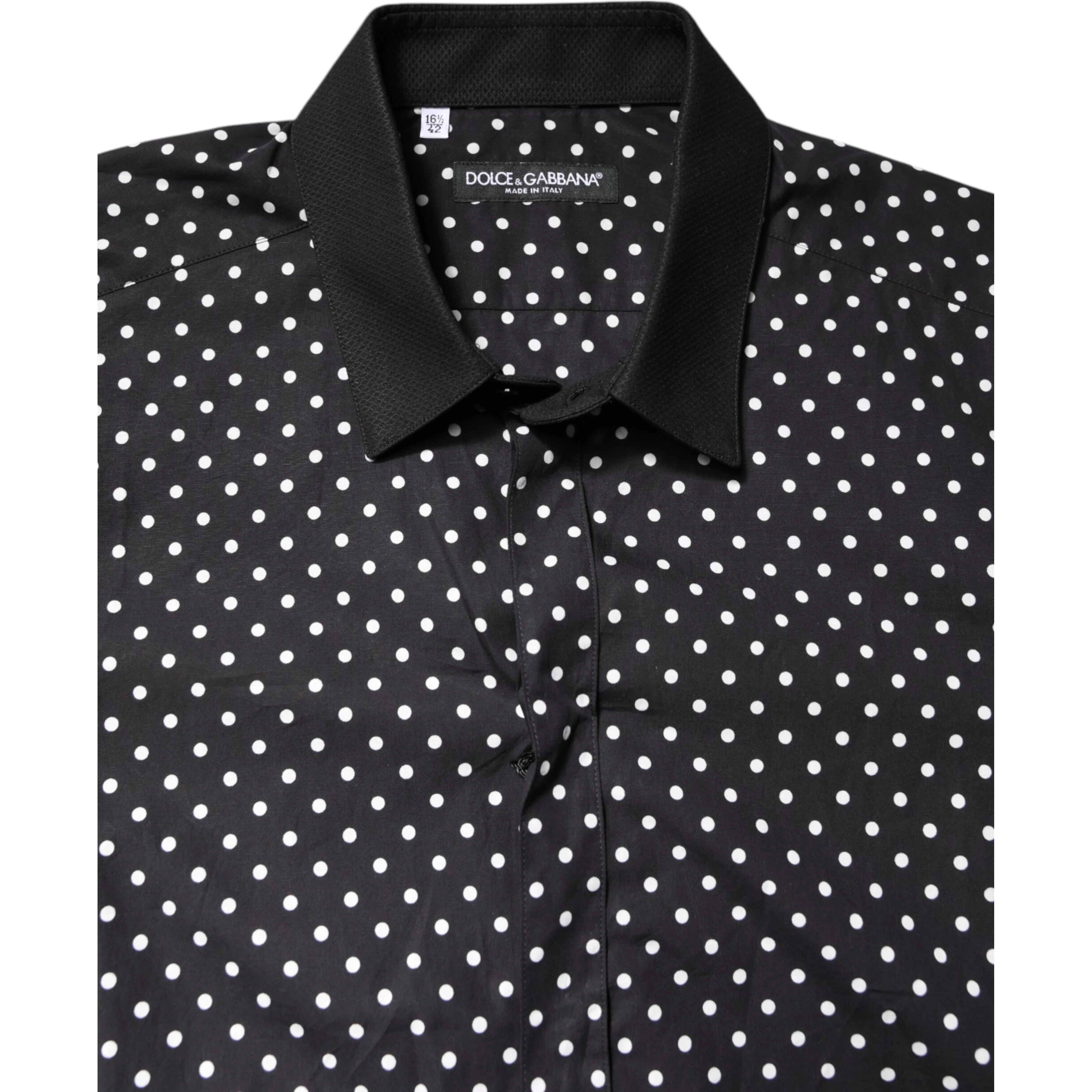 Black Polka Dot Cotton Formal Dress Shirt