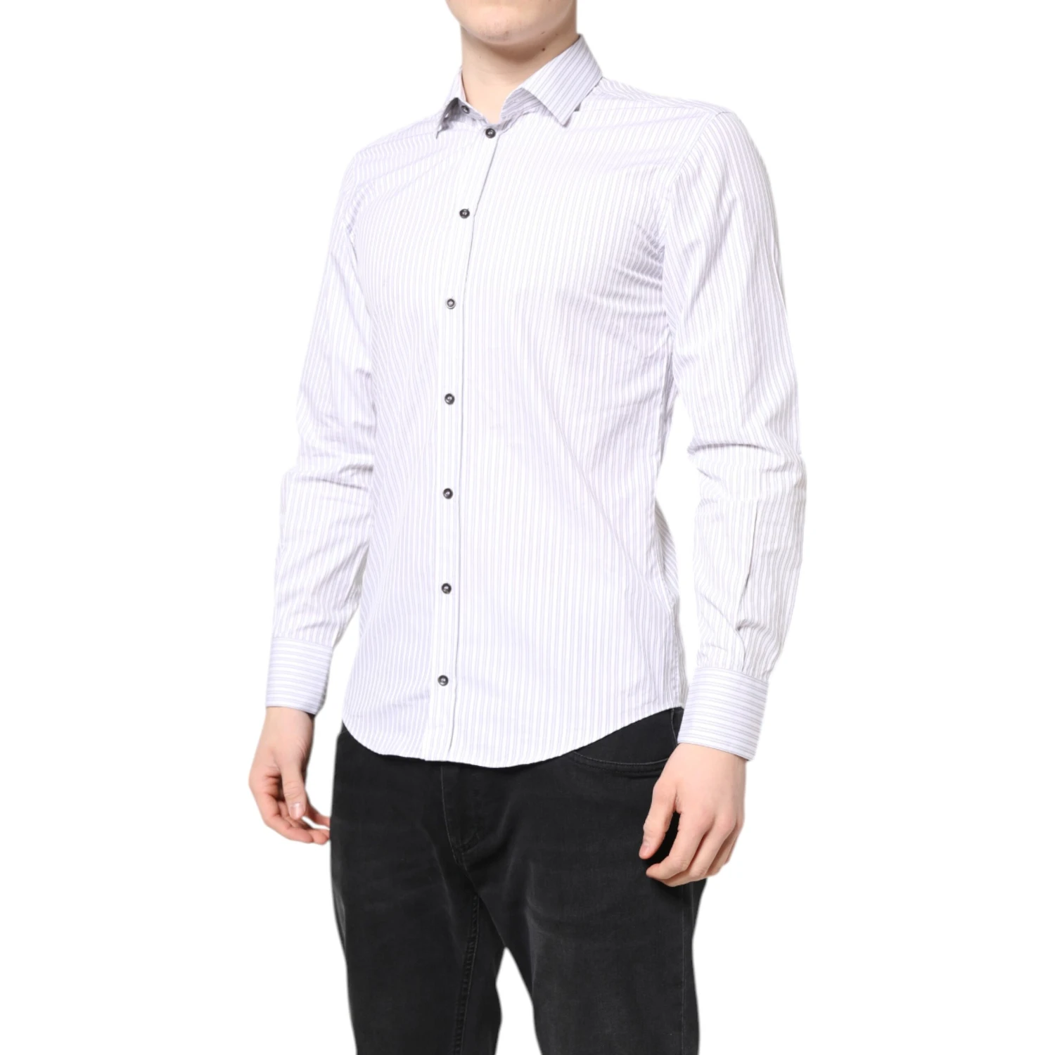 White Striped Cotton MARTINI Men Dress Shirt