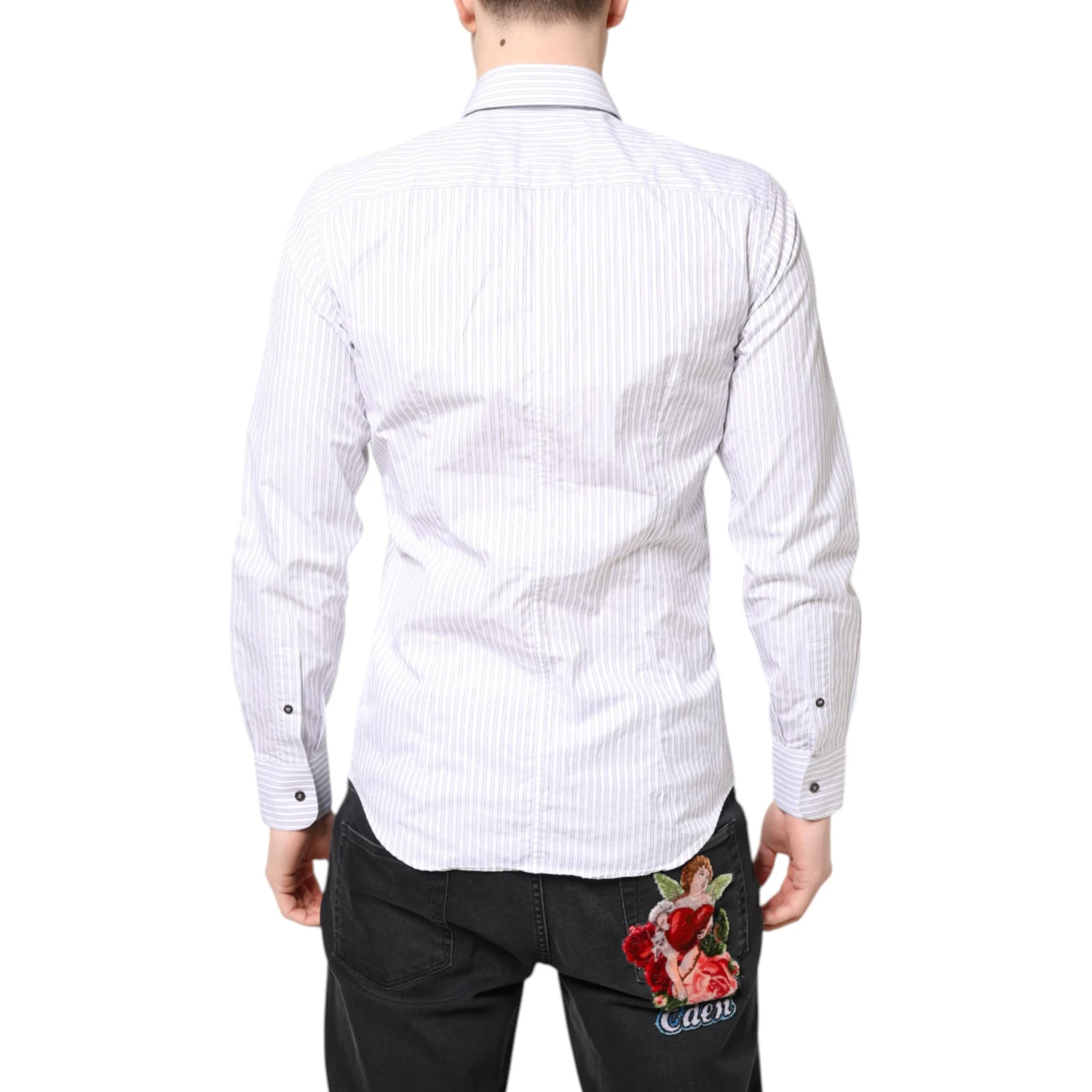 White Striped Cotton MARTINI Men Dress Shirt