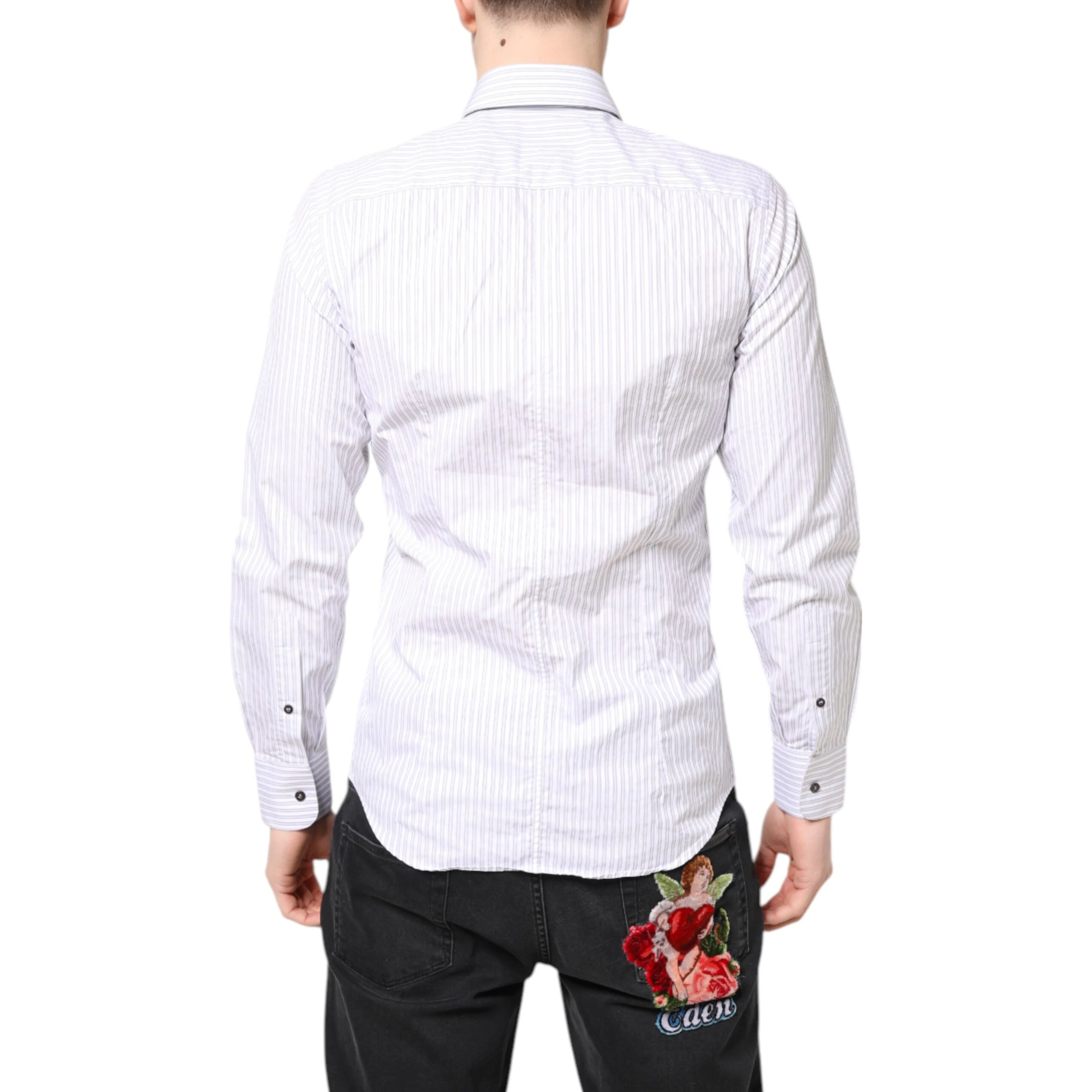 White Striped Cotton MARTINI Men Dress Shirt