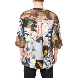Multicolor Patchwork Short Sleeves Shirt