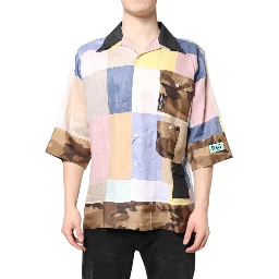 Multicolor Patchwork Short Sleeve Shirt