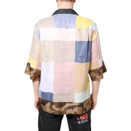 Multicolor Patchwork Short Sleeve Shirt