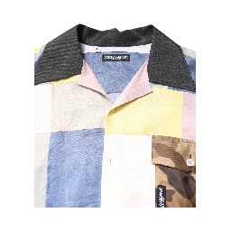 Multicolor Patchwork Short Sleeve Shirt