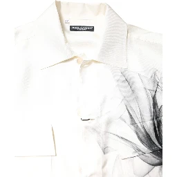 Ivory Silk Long Sleeves Men Casual Shirt