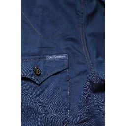 Blue Cotton GOLD Long Sleeves Casual Shirt