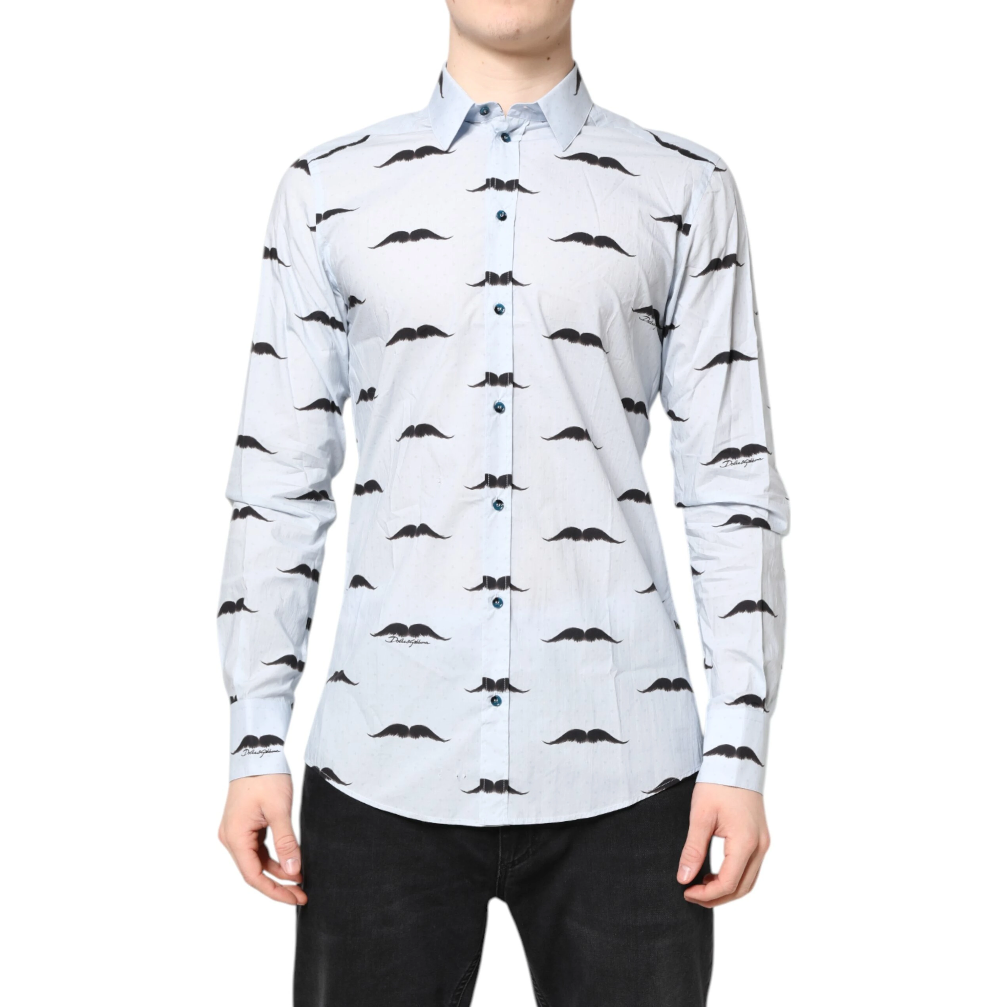 Light Blue Cotton MARTINI Formal Dress Shirt